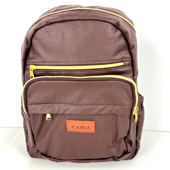 KARIA Women\'s Fashion Backpack Purse Brown Brand New High Quality Great Gift NEW